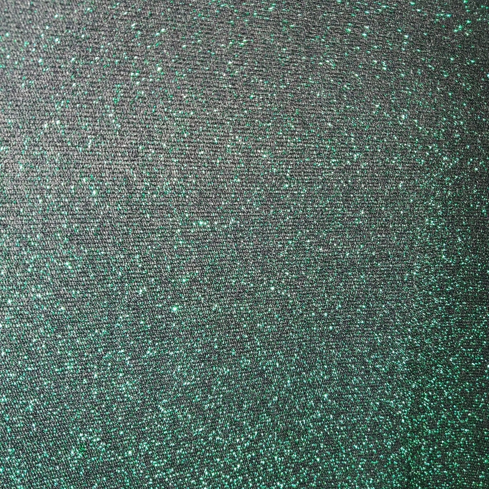 Stretch Sparkling Green and Black Fabric Dress
